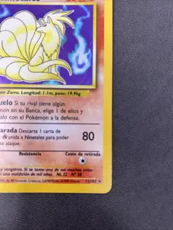 Pokemon TCG SPANISH Base Set Rare Holo: Ninetales 12/102 MP WOTC - Image 4