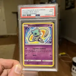 2017 Pokemon Sun & Moon Shining Legends Shining Mew #40 PSA 9 MINT Shiny Holo - Image 1