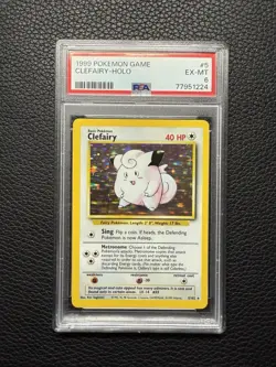 1999 Pokemon Base Set Clefairy HOLO 005/102 PSA 6 - Image 1