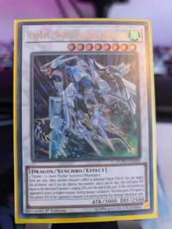 YuGiOh! Crystal Wing Synchro Dragon DUPO-EN068 Ultra Rare 1st Ed - Image 1