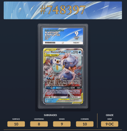 Pokemon TCG Blastoise Piplup GX Cosmic Eclipse Card 38/236 - Ace 9 (off Center) - Image 3