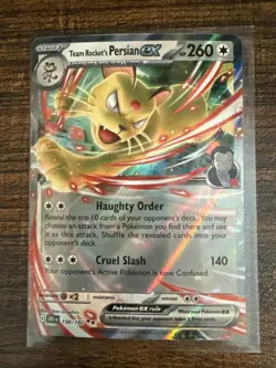 Team Rocket’s Persian EX 150/182 Pokemon Card- Near Mint- Destined Rivals - Image 1