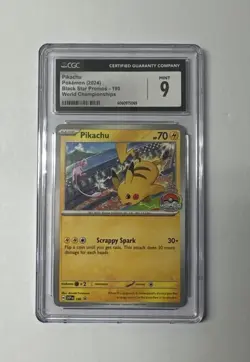 Pikachu 190 Black Star Promo Cards World Championships Graded CGC 9 Mint - Image 1