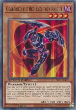 Yugioh Gearfried the Red-Eyes Iron Knight - 1st Edition NM - Plus Free Holo Card - Image 1