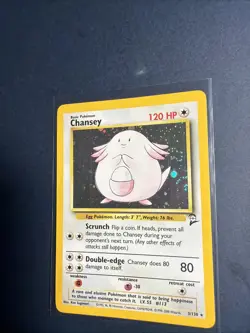Pokemon TCG Chansey Base Set 2 Holo Unlimited Rare Card 3/130 NM/LP Swirl 💫 - Image 1