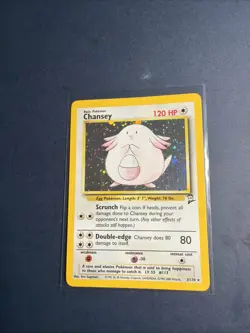 Pokemon TCG Chansey Base Set 2 Holo Unlimited Rare Card 3/130 NM/LP Swirl 💫 - Image 3