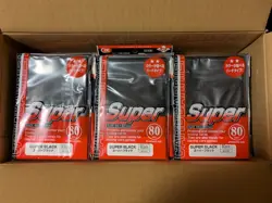 KMC Card Barrier Super Black Sleeves Case 30 packs of 80 2400 Sleeves - Image 1