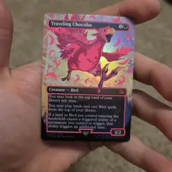 Traveling Chocobo (Borderless) (Neon Ink Pink) Final Fantasy Foil NM 0551b FFVII - Image 2