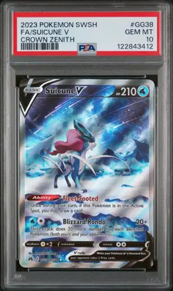 2023 Pokemon SWSH #GG38 FA/Suicune V Crown Zenith - PSA 10 - Image 1