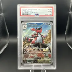2025 Pokemon Black Bolt EN Krookodile #137 IR Graded PSA 9 Slab - Image 1