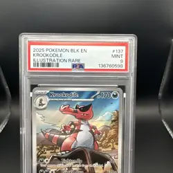 2025 Pokemon Black Bolt EN Krookodile #137 IR Graded PSA 9 Slab - Image 3