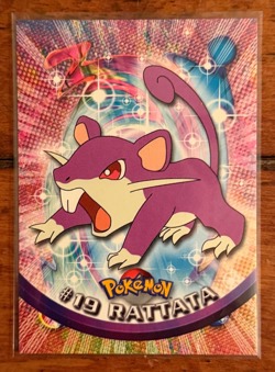 1999 Topps Pokemon Rattata #19 TV Animation Edition 1st Print Blue Logo Non Holo - Image 1