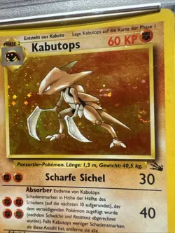 PSA 6 EX-MT Kabutops HOLO GERMAN Pokemon Fossil WOTC 2000 SWIRL! Pop 2! - Image 3