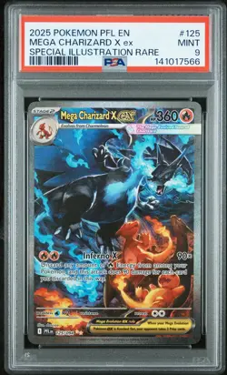 PSA 9 MINT Pokemon Mega Charizard X ex SIR 125/094 Phantasmal Flames English - Image 1