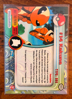 1999 Topps Pokemon Kakuna #14 TV Animation Series 1st Print Blue Logo - Image 2