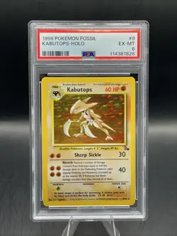 1999 Pokemon Fossil Kabutops Holo #9 - PSA 6 EX-MT - WOTC Vintage - Image 1