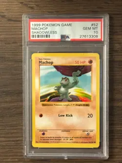 Pokemon Game Shadowless MACHOP PSA10 # 27613308 - Image 1
