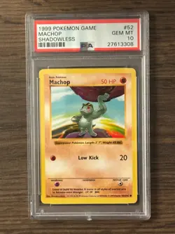 Pokemon Game Shadowless MACHOP PSA10 # 27613308 - Image 2
