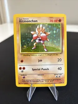 Pokemon TCG Hitmonchan Base Set 7/102 Holo Unlimited Holo Rare - Image 1