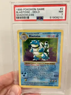 1999 Pokemon Blastoise Base Set SHADOWLESS Holo - PSA 7 NM - Image 1