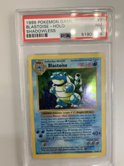 1999 Pokemon Blastoise Base Set SHADOWLESS Holo - PSA 7 NM - Image 2