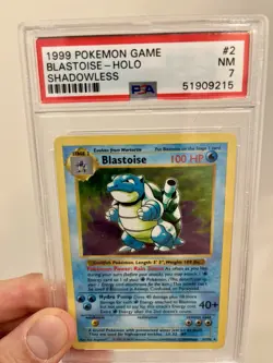 1999 Pokemon Blastoise Base Set SHADOWLESS Holo - PSA 7 NM - Image 3