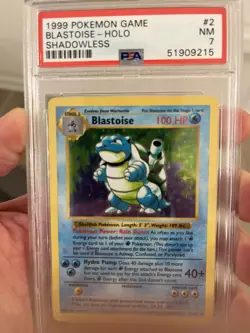 1999 Pokemon Blastoise Base Set SHADOWLESS Holo - PSA 7 NM - Image 4