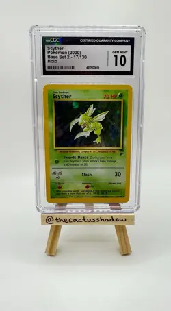 CGC 10 - Pokemon Base Set 2 - Scyther - Holo 17/130 - Image 1
