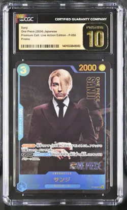 One Piece Japanese Holo Sanji P-050 CGC 10 PRISTINE Live Action Edition Promo - Image 3
