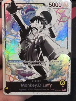 One Piece Card Game CCG TCG Monkey.D.Luffy ST29-001 Alt Art Leader Egghead - Image 1