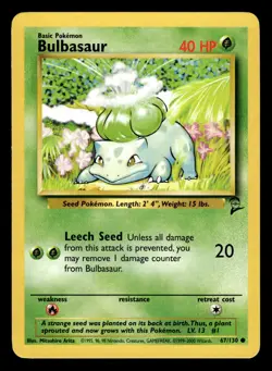 Bulbasaur 67/130 Common Starter Base Set 2 Pokemon Card - 1 - Image 1