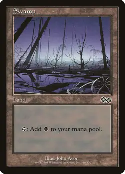 MTG Swamp (340) ** Urza's Saga ** English (NM) - Image 1