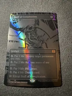Staff of Compleation (Oil Slick Raised Foil) Phyrexia: All Will Be One Foil - Image 1