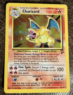 Pokemon Charizard Stage 2 120HP Holo Card 4/130 (1999-2000) Ungraded/Great Shape - Image 1