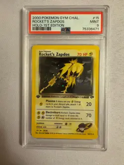 2000 Pokemon - 1st Edition Rocket’s Zapdos Holo Rare Gym Challenge 15/132 PSA 9 - Image 2