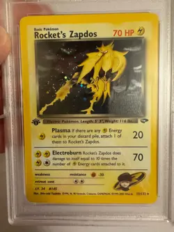 2000 Pokemon - 1st Edition Rocket’s Zapdos Holo Rare Gym Challenge 15/132 PSA 9 - Image 5