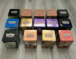 Pokemon TCG Stacking Storage Tins Empty No Cards Charizard Gengar Fire LOT OF 14 - Image 2