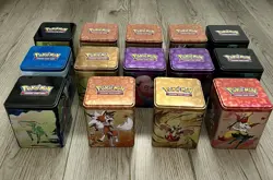 Pokemon TCG Stacking Storage Tins Empty No Cards Charizard Gengar Fire LOT OF 14 - Image 3