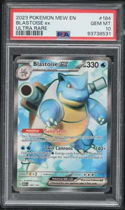 2023 POKEMON MEW EN-151 #184 BLASTOISE EX ULTRA RARE PSA 10 - Image 1