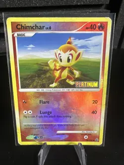 Pokemon TCG Chimchar 56/100 Reverse Holo Platinum Stamped DMG - Image 1