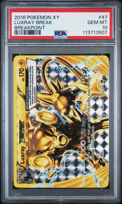 2016 POKEMON XY BREAKPOINT #47 LUXRAY BREAK PSA 10 - Image 1