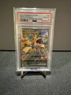 2025 Pokemon Journey Together Hop’s Zacian #186 Special Illustration Rare PSA 10 - Image 1