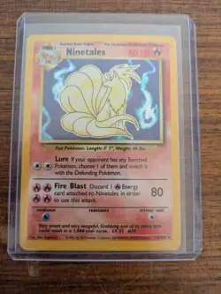 Pokemon TCG Base Set Ninetales Rare Holo Card 12/102 - Image 1