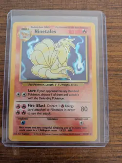 Pokemon TCG Base Set Ninetales Rare Holo Card 12/102 - Image 3