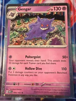 Gengar 094/165 151 Sam’s Club Cosmo Holo Promo Pokemon Scarlet & Violet Card NM - Image 2