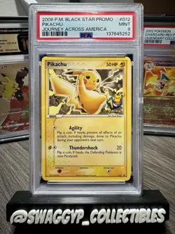 ◓Pikachu 012 Journey Across America - Pokemon Black Star Promo Rare PSA Mint 9◓ - Image 1