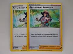 2x Adventurer's Discovery Fusion Strike 224/264 Pokemon TCG Card NM/M Regular - Image 1