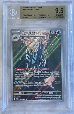 Clawitzer 141/132 Me01: Mega Evolution Holo BGS 9.5 Pokemon Graded - Image 1