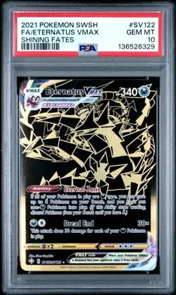 POKEMON 2021 Shining Fates Full Art ETERNATUS Vmax #SV122 PSA 10 Gem Mint RARE - Image 1