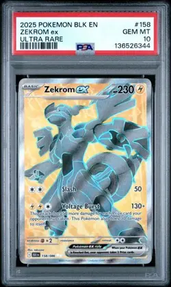 Pokemon TCG Zekrom Ex 158/086 Ultra Rare Black Bolt PSA 10 - Image 1